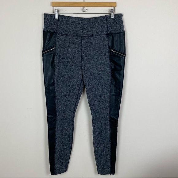 Athleta Herringbone Luxe Faux Leather Metro Drifter Legging Pant - Picture 2 of 8